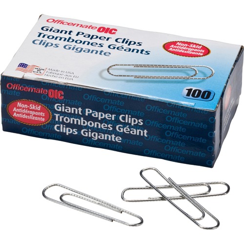 Paper Clips, Giant, .045 Gauge, 100/BX, Silver