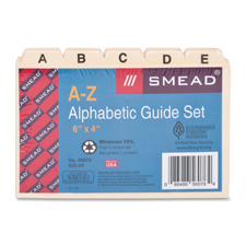 Self Tab Card Guides, A-Z, 1/5 Cut, 5"x3", Manila