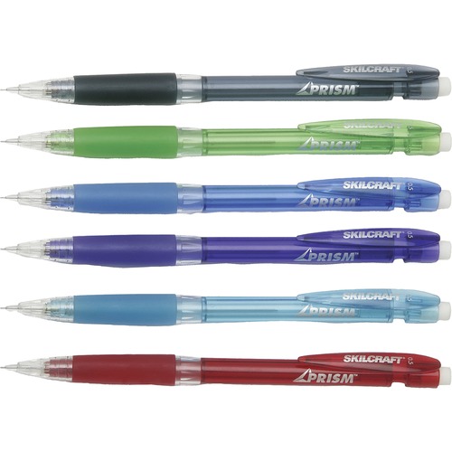Mechanical Pencil w/Rubber Grip, Fine Pt.,.5mm, Assorted