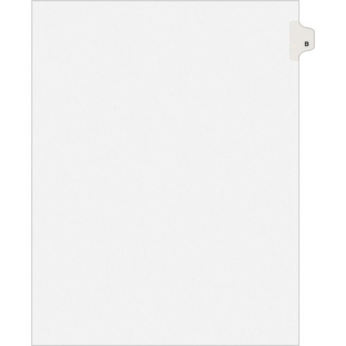 Legal Divider W/Letter "B", Side Tab, 11"x8-1/2", 25/PK
