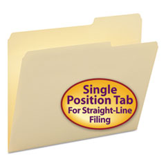 Top Tab Folders, 2/5 Right Tab Cut,1 Ply,Letter, Manila