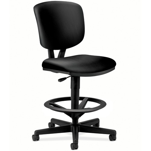 Swivel Task Stool, Adjustable, 27"x29-1/2"x49", BK Leather