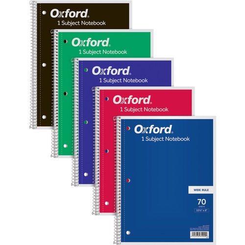 Wirebound Notebooks,Wide Rld,92GE,10-1/2"x8",70 Shts,Ast