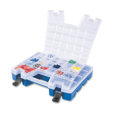 Portable Organizer,13-3/8"x18-1/4"x3-5/8",BE Base/CL Lid