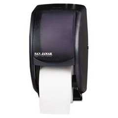 Tissue Dispenser, 2-Roll,7-1/2"x7"x12-3/4", Black/Pearl