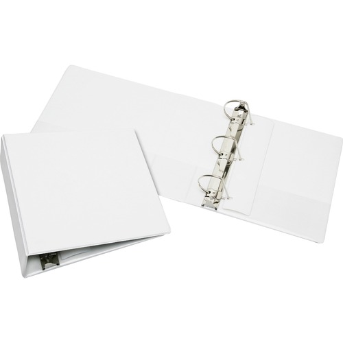 Slant D-Ring View Binder, 4" Capacity, White