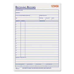 Receiving Records Book, 3 Parts, 5-1/2"x8-7/16", 50/BK