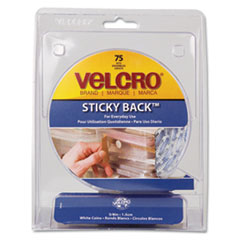 Sticky Back Coins, Round, 5/8", 75/PK,White