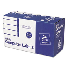 Pin Fed Labels, 1 Across, 15/16"x4", 5000/BX, White