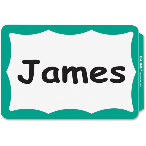 Name Badges, 3-1/2"x2-1/4", 100/BX, Green Border