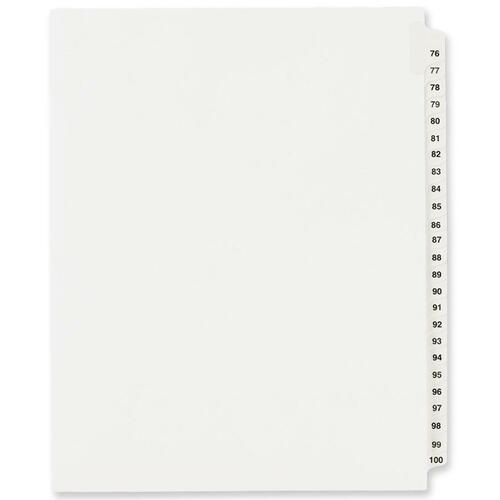 Index Dividers, Exhibit 76-100, Side Tab, 25/ST, WE