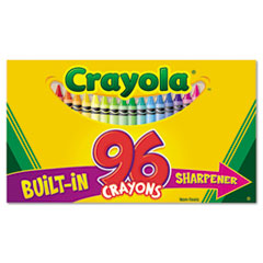 Regular Crayons, Built-in Sharpener, 96/BX, Assorted