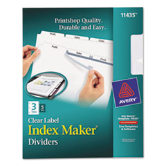 Index Maker, Laser, Punched, 3-Tabs, 5 ST/PK,8-1/2"x11",CL