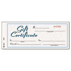 Gift Certificates, 2-Part, Carbonless, 8-1/2"x3-4/10", 25/PK