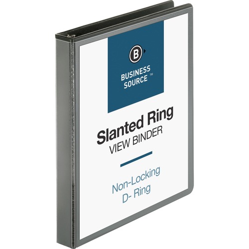 D-Ring View Binder, 1" Capacity, 11x8-1/2", Black