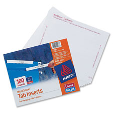Laser/Inkjet Inserts For Hanging Folders, 1/5 Tab Cut, White