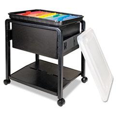 Folding Mobile File Cart, 14-1/2"x18-1/2"x13-1/2", BK/CL