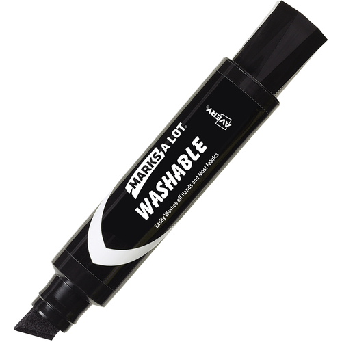 Jumbo Tip Markers,Washable,Desk Style,Chisel Tip,Black