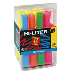 HiLighter, 12/Pk, Chisel Tip, Washable, AST