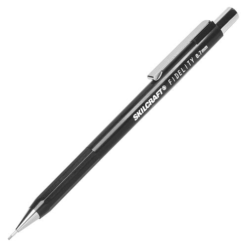 Mechanical Pencil, .7mm, Medium Pt, 12/Box, Black Barrel