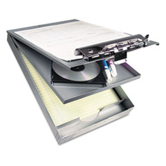 Storage Clipboard, Pencil Tray, 8-1/2"x12", Aluminum