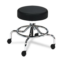 Lab Stool,Low Base w/Screw Lift, 23"x23"x17"-25", Black/CE
