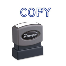 Copy Pre-inked Stamp, 1/2"x1-5/8" Impression, Blue Ink