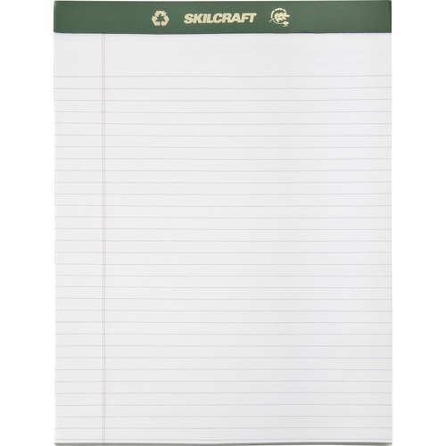 Writing Pad,Perf, 5/16" Ruled, 50Sht, Ltr,8-1/2"x11-3/4", WE