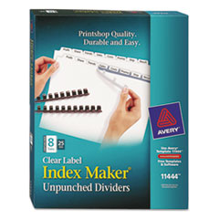 Index Maker, Laser, Unpunched, 8-Tab,25-Set/BX,11"x8-1/2",WE