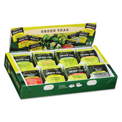 Green Tea Tray, 8 Assorted Teas, 64/BX