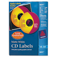 LABEL,IJ CD/DVD 100PK,WHT