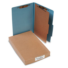 Classification Folders, 2" Exp, Legal, 1 Partition, Sky Blue