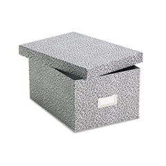 Index Card Boxes, w/Lid, 5"x8", 1200 Card Cap, Black/White