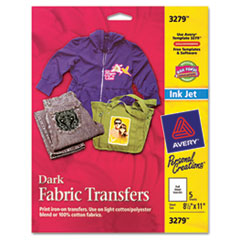 Iron-On Transfers, f/Dark Fabric, 8-1/2"x11", 5/PK
