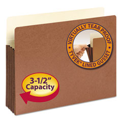 File Pocket, 3-1/2"Exp, 11-3/4"x9-1/2",10/BX, Redrope
