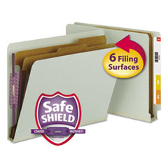 Classification Folders,2 Dividers,Fasteners,Ltr,10/BX,GY/GN