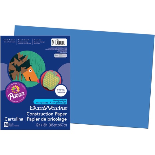 Construction Paper,Smooth Textured,12"x18",50/PK,Blue