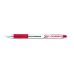 Ballpoint Pen,Retract./Refill.,1DZ,Medium Pt,CL/Red Ink