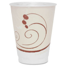 Trophy Foam Cup,Hot/Cold,Symphony Design,12oz,100/PK,Beige