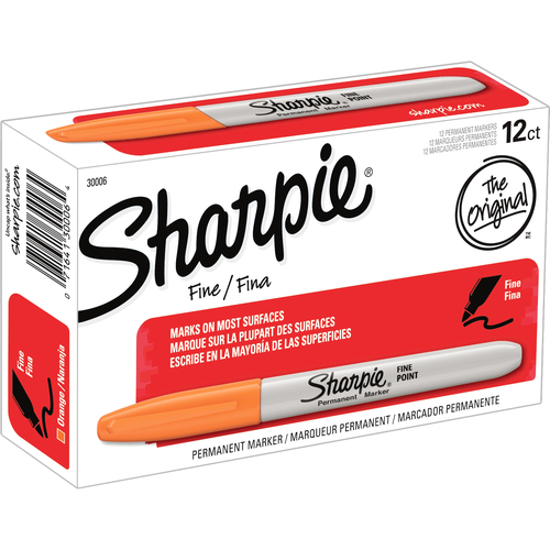 Permanent Marker, Fine Point, 12 Pack/DZ, Orange