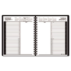 Daily Appt Book,12 Mths Jan-Dec, 6-7/8"x8-3/4", Black