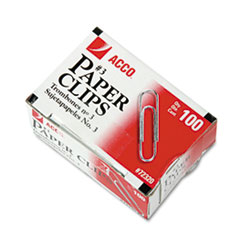 Paper Clips, Plain, No. 3 Size, 1000/PK, Steel