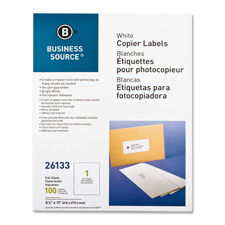 Full Sheet Labels, 8-1/2"x11", 100/PK, White