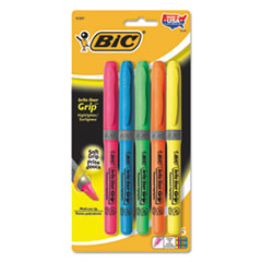 Brite Liner Grip Highlighter, Chisel Tip, 5/ST, Assorted
