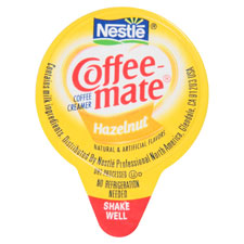 Liquid Coffee Creamers, .38oz Singles, 180/CT, Hazelnut