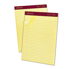 Perforated Pads, Wide Rule,50 Sht,8-1/2"x11-3/4", Canary