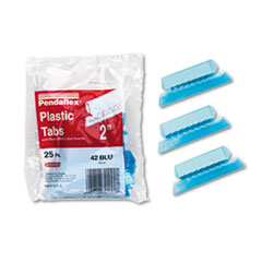 Plastic Tabs, 2" Tab, 1/5 Tab Cut, 25/PK, Blue