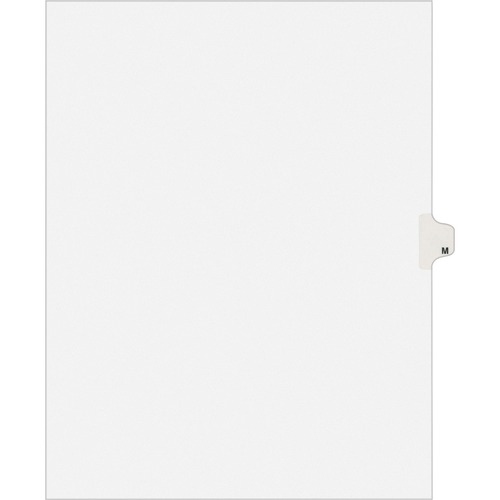 Legal Divider W/Letter "M", Side Tab, 11"x8-1/2", 25/PK