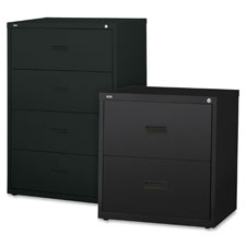 Lorell  Lateral File, 4-Drawer, 30"x18-5/8"x52-1/2", Black
