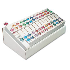 Color Coded Labels,A-Z,1"x1-1/4",13000 Labels/BX, Assorted